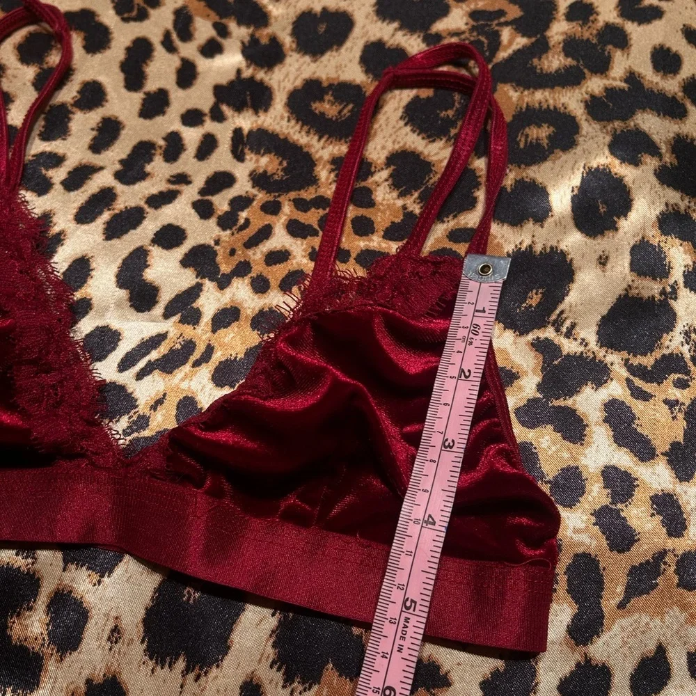 SHEIN Velvet Burgundy Bralette Bra